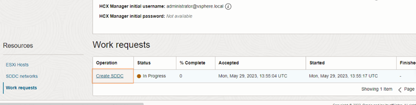 Create SDDC to finalize the deployment